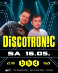 Flyer DISCOTRONIC mit Bildern von Stiffler und frank.himself